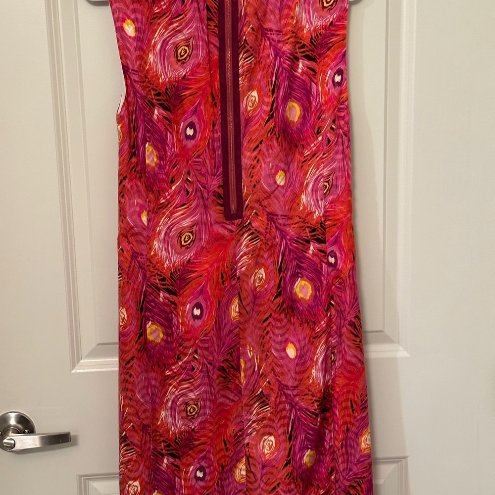 Tory Burch Silk Peacock Feather Print Dress